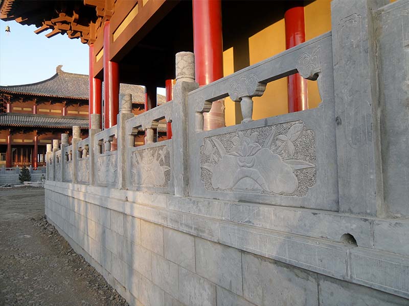 寺廟青石欄桿 